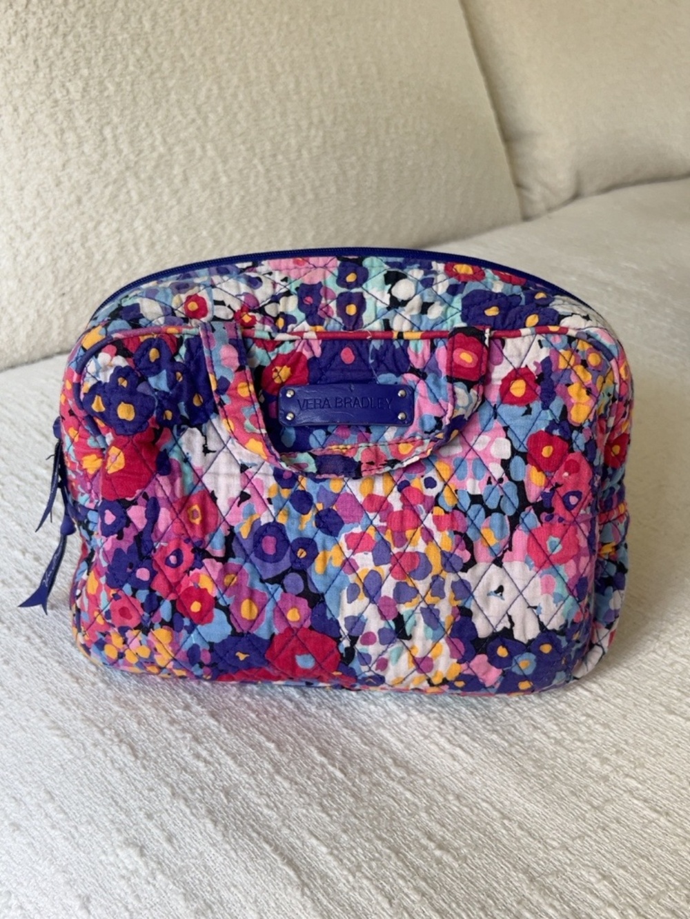 Vera Bradley Multicolor Floral Large Travel Cosmetic Makeup Bag